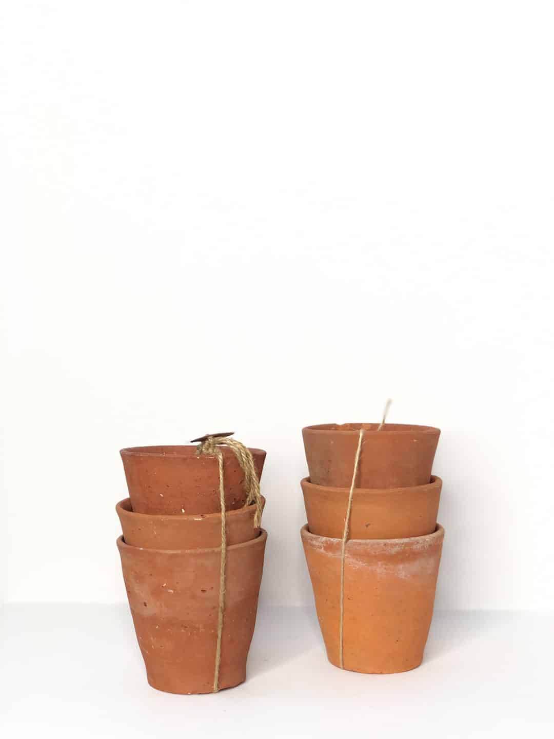 Small Victorian Long Tom Pots Lavender Green Flowers