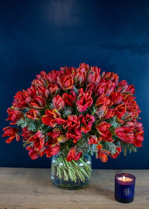 red tulip bouquet